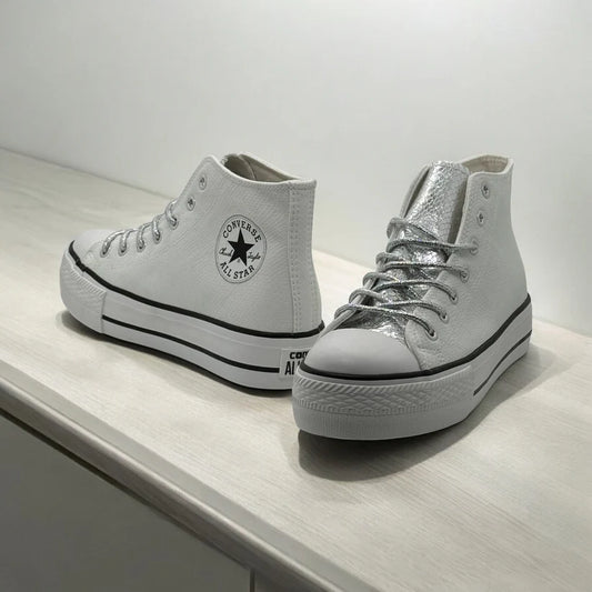 Converse Chuck Lift Glitter Laces White