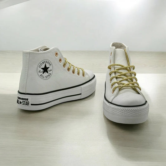 Converse Chuck Lift Glitter Laces White/Gold