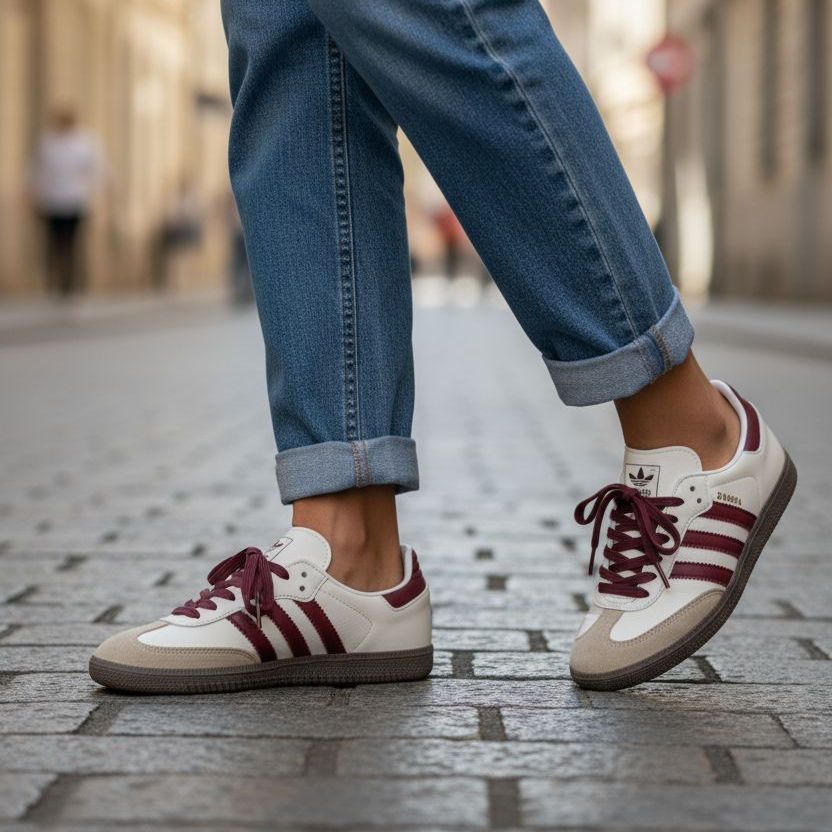 Adidas Samba White/Red Low