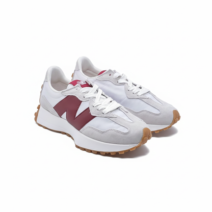 New Balance 327 Moonbeam and Burgundy