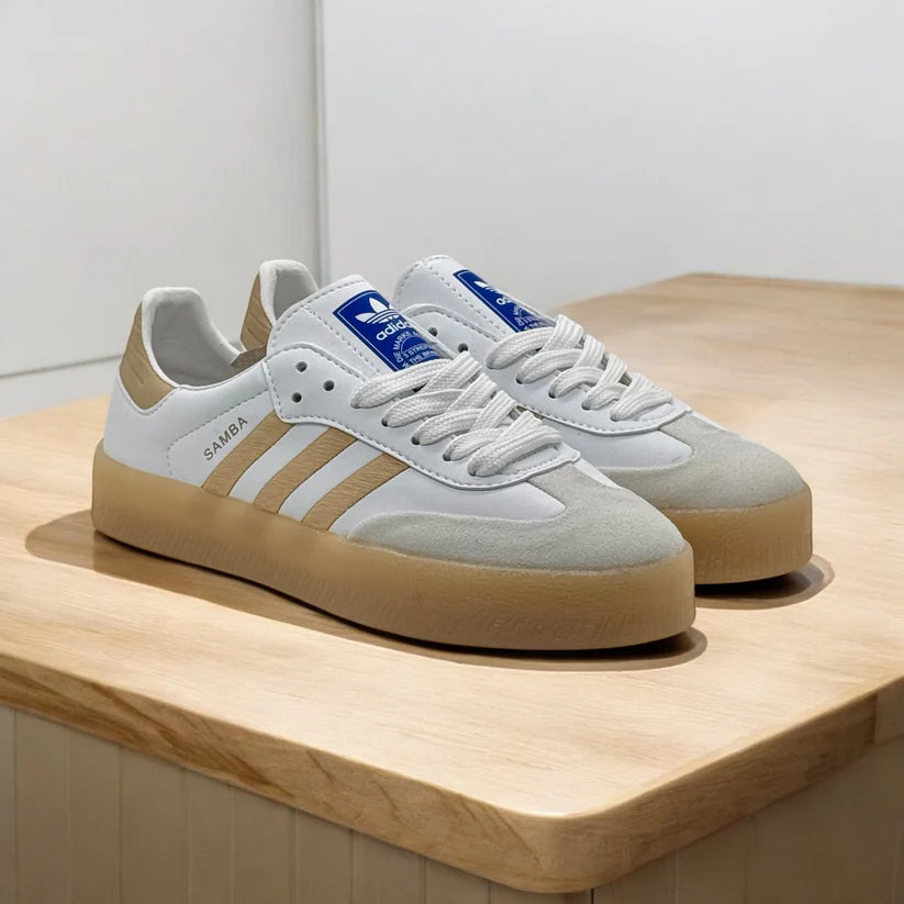 Adidas Sambae White and Gold